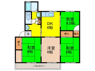 公社清和台住宅14号棟(107)の物件間取画像